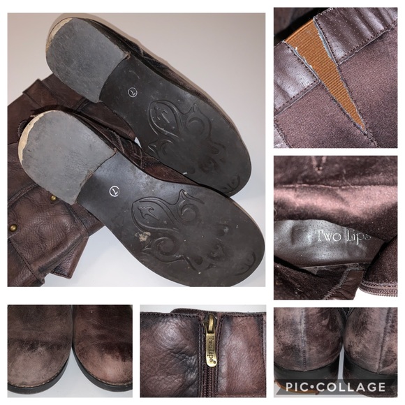 Two Lips Leather Riding Boots With Straps - Picture 2 of 8